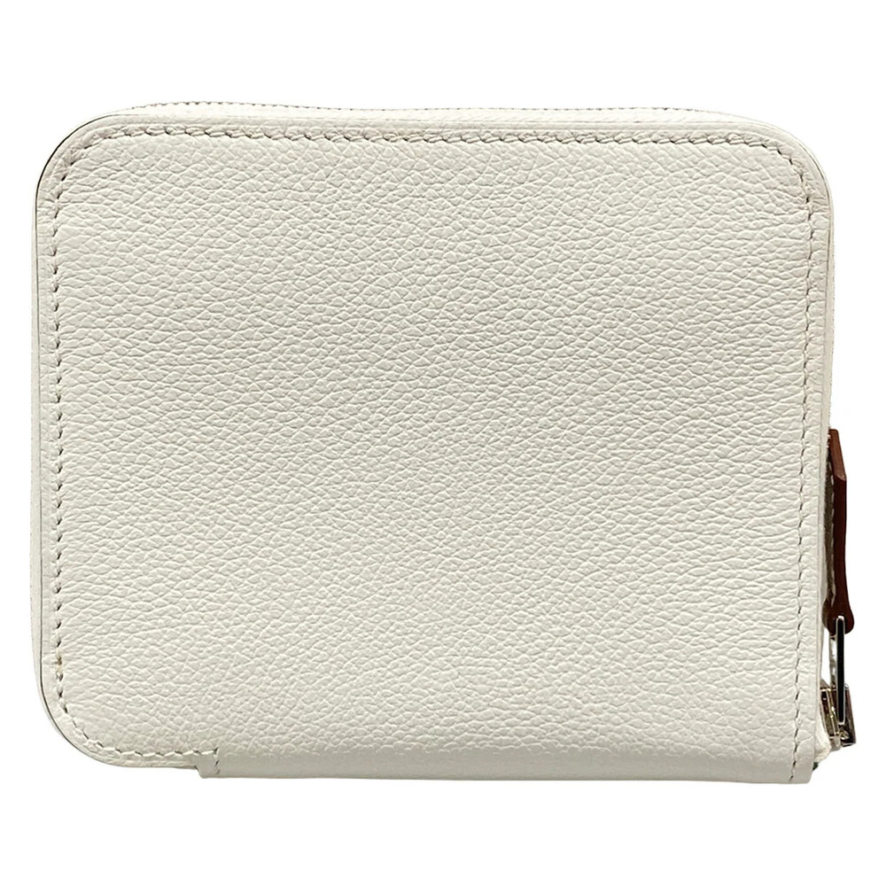 Hermes Azap Compact Silkin White Veau #355074H12B